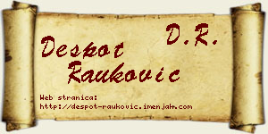 Despot Rauković vizit kartica